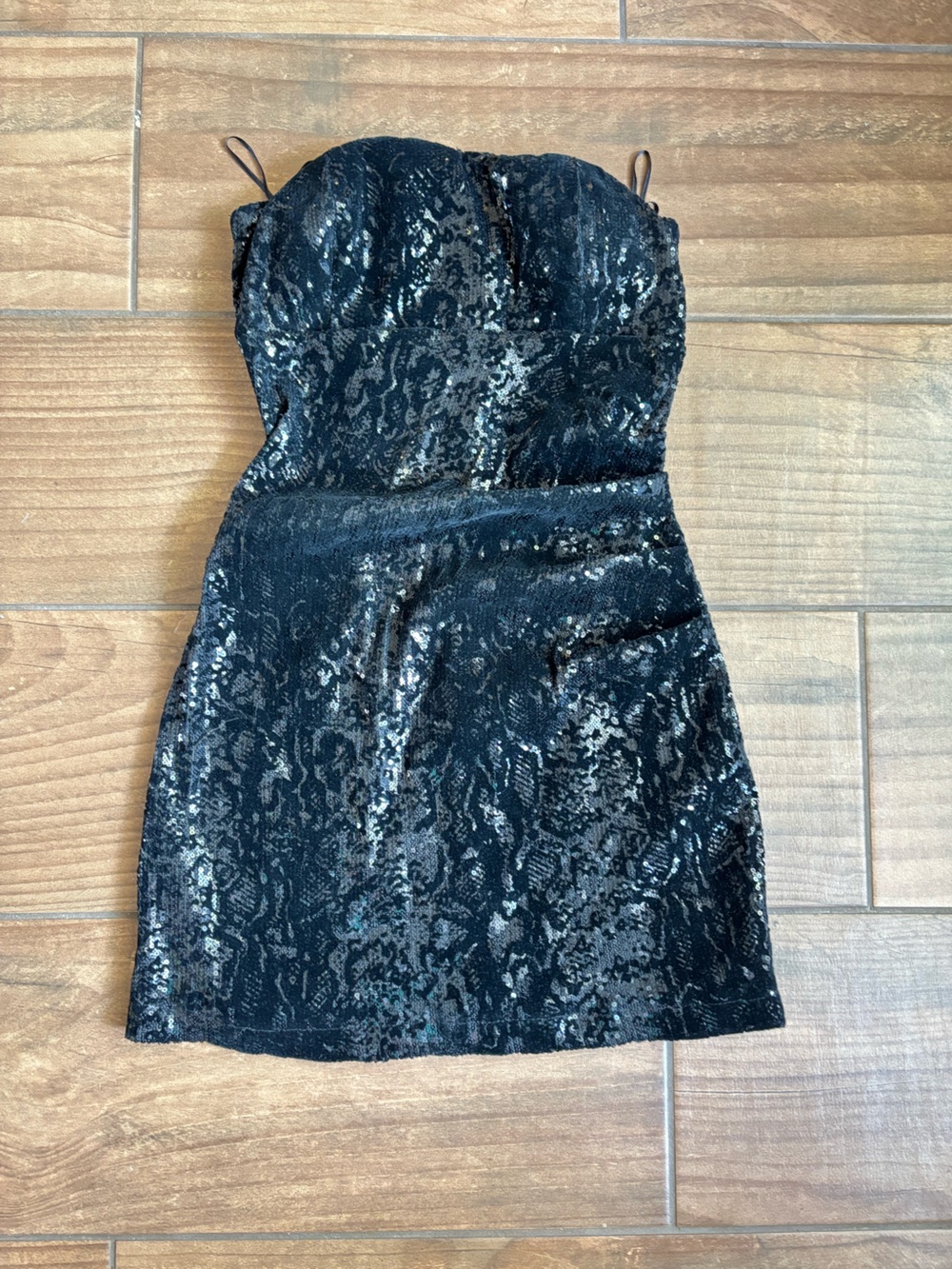 Zara Black Sequin Lace Corset Bustier Mini Dress XS Party Cocktail Holiday